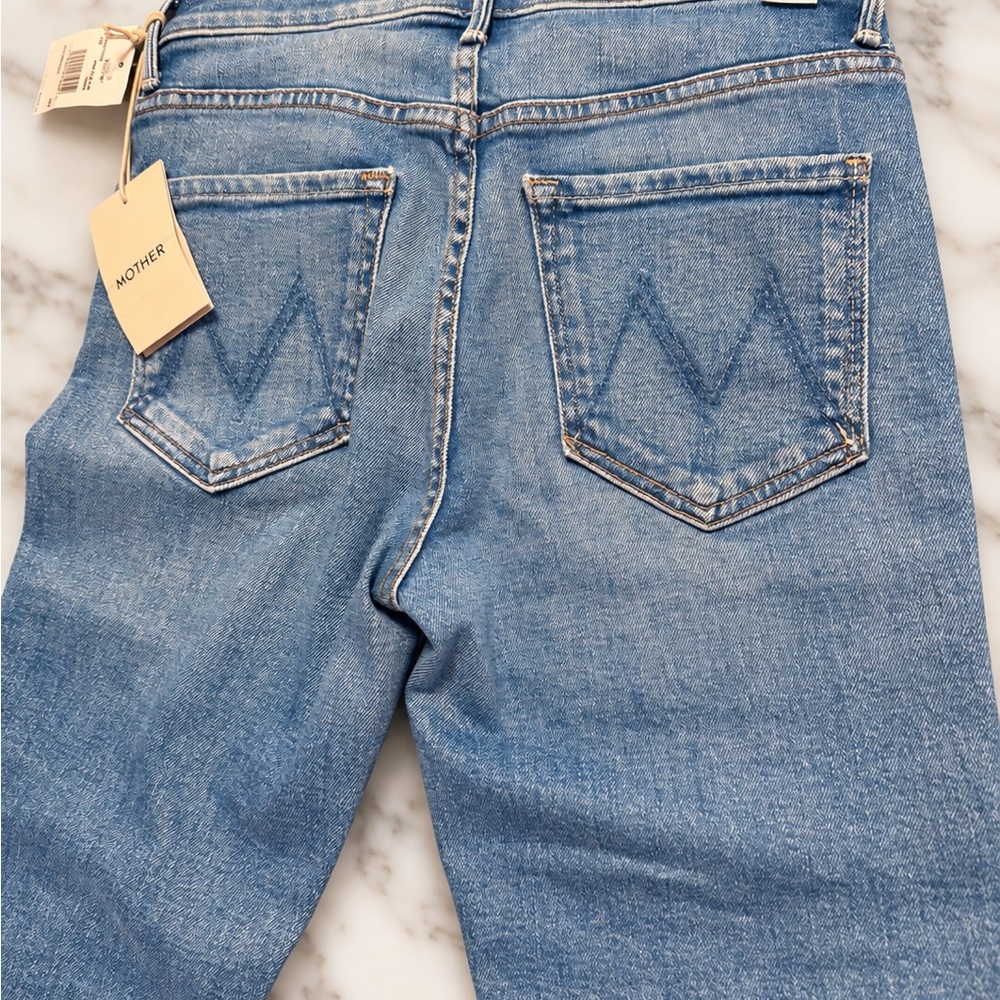 MOTHER Straight Leg Jeans in Light Blue Denim